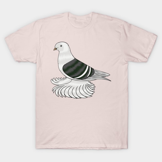 Saxon Shield pigeon bird cartoon illustration T-Shirt by Cartoons of fun